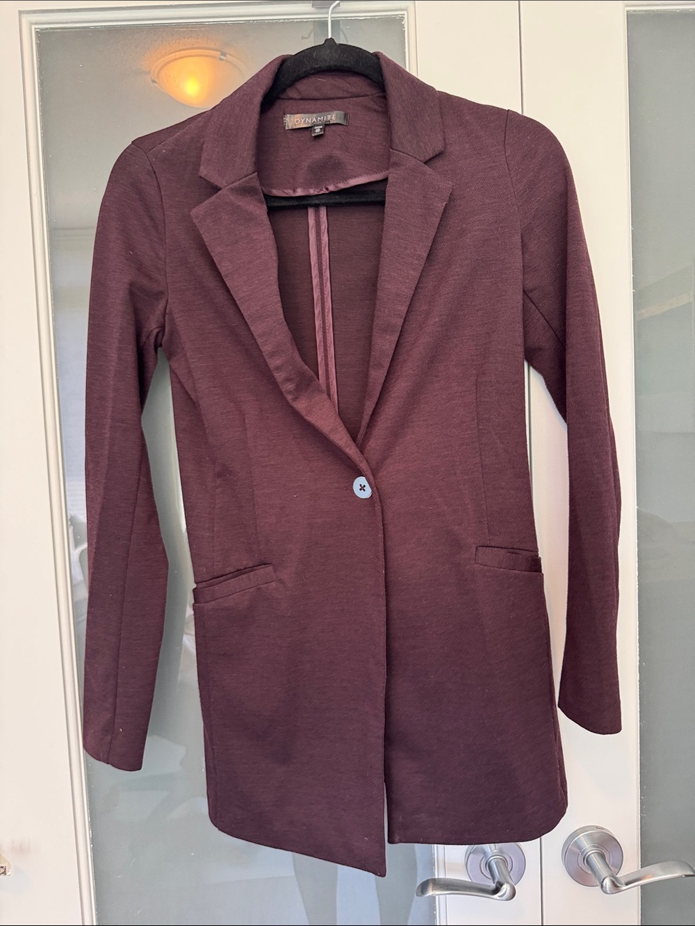 Dynamite Women's Plum Single-Button Knit Blazer